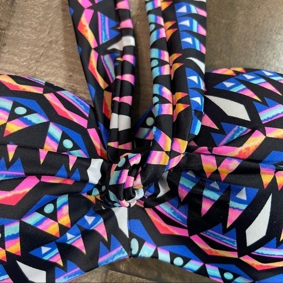 PINK VS Multicolored Bandeau Style Bikini Top XS - Picture 4 of 9